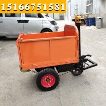 省時(shí)省人工！電動手推式工程翻斗車 手推車工地水泥砂漿運(yùn)輸車